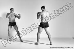 Underwear Martial art Man - Man White Moving poses Athletic Short Brown Dynamic poses Academic